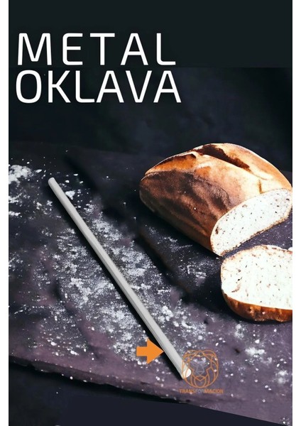 Paslanmaz Çelik Oklava Masterchef Oklava Hamur Oklavası 80 Cm
