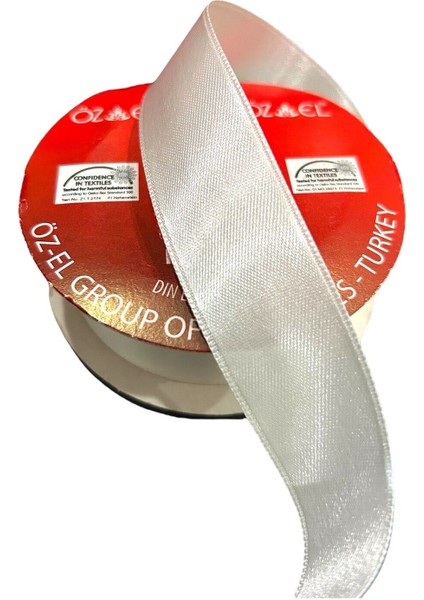 Mini Makara Kırık Beyaz Saten Kurdele, Paketlik Kurdele 2,5 cm 5 mt 100 894