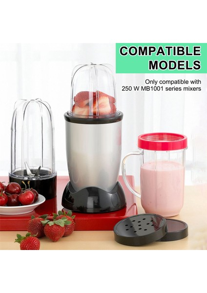 Magic Bullet Için Yedek Çapraz Bıçak + 16 Oz Bardak Seti, 250 W MB1001 Blender ile Uyumlu Yedek Parçalar (Yurt Dışından)