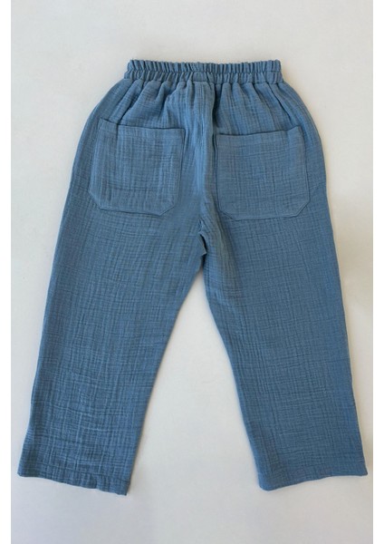 Boru Paça Pantolon Pastel Mavi