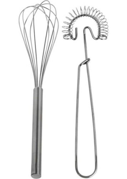 Ikili Metal Çırpıcı Seti Pasta Kek Çırpma Teli