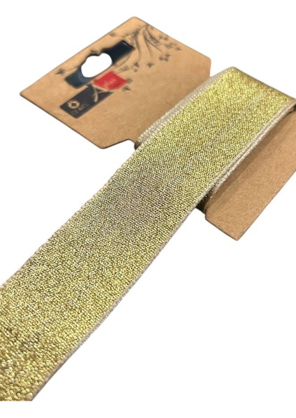 Altın Simli Kurdele, Paketlik Kurdele 2,5 cm 3 mt 175 020