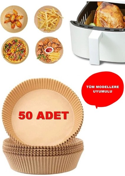 50 Adet Yuvarlak Model Airfryer Pişirme Kağıdı