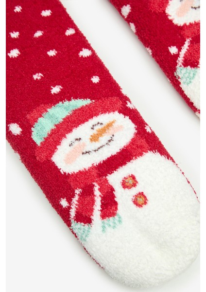 Unisex Snowman Kırmızı Soket Çorap modelleri