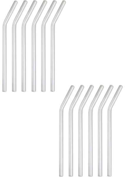 12 Adet Eğik Cam Pipet Isıya Dayanıklı Termisil Cam Pipet 21CM