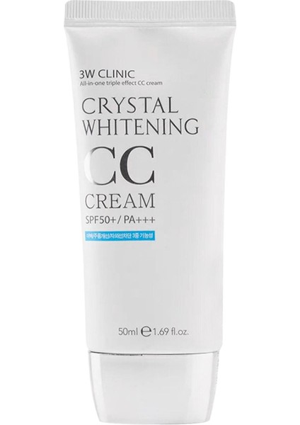 Ton Eşitleyici Naturel Bej cc Krem 3W Clınıc Crystal Whitening cc Cream 50GR