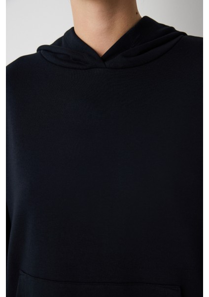 Oversize Active Siyah Hoodie