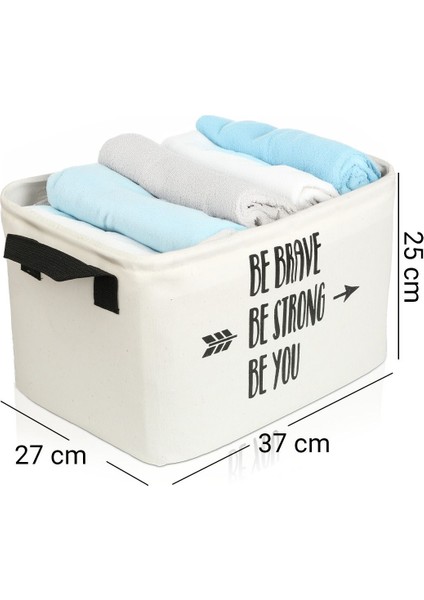 Be You Beyaz Dolap Içi Çamaşır Çocuk Odası Oyuncak Düzenleyici Katlanır Saklama Sepeti 37 x 27 x 25