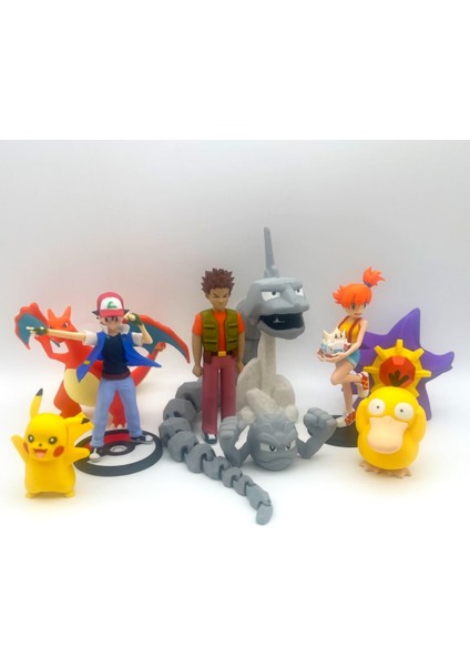 #0000 Ash Misty Brock Eğitmen Figür Seti modelleri