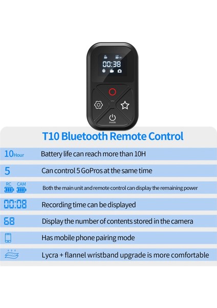 Go Pro Hero 8/9/10 Max Için Kablosuz Uzaktan Kumandalı Su Geçirmez Kamera (Yurt Dışından)