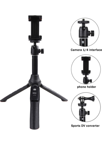 A6-90T Cep Telefonu Bluetooth Selfie Çubuğu Tripod (Yurt Dışından)