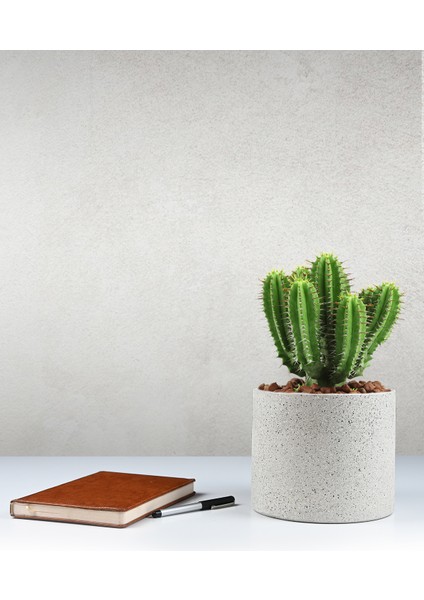 Modern ve Şık Terrazzo Desenli Saksı - 18,5X15,5 cm