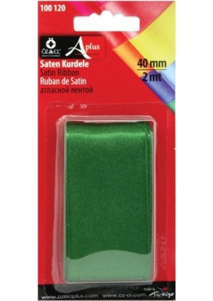 Yeşil Saten Kurdele, Paketlik Kurdele 2 mt 4 cm 100 120