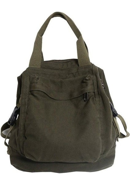 Shun Shop Saf Renk Retro Naylon Kumaş Omuz Çantası Kadın Japonca Basit Büyük Kapasiteli Ortaokul Öğrenci Schoolbag Kolej Öğrenci Sırt Çantası (Yurt Dışından)