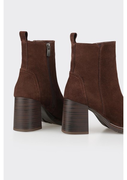 Kahve Deri Kadın Orta Topuk Bot fırsatları