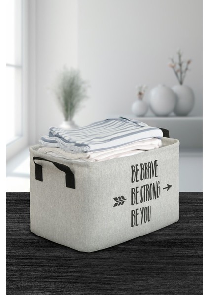 Be You Gri Dolap Içi Çamaşır Çocuk Odası Oyuncak Düzenleyici Katlanır Saklama Sepeti 37X27X25