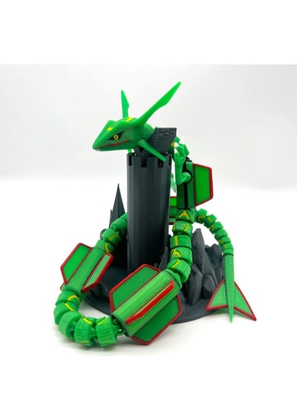 #0384 Rayquaza Hareketli Pokemon Figürü (Stand Ile)