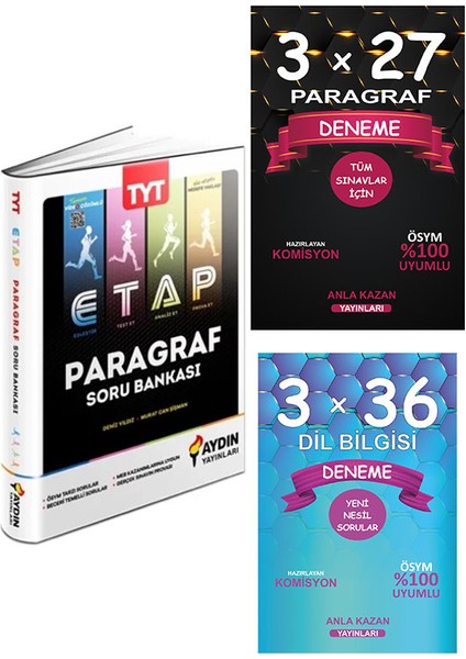 TYT Paragraf Etap Soru Bankası – Anla Kazan Paragraf – Dil Bilgisi Denemeleri