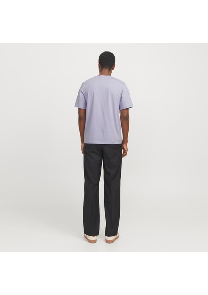 JJEORGANIC BASIC TEE SS Lila Erkek Kısa Kol T-Shirt modelleri