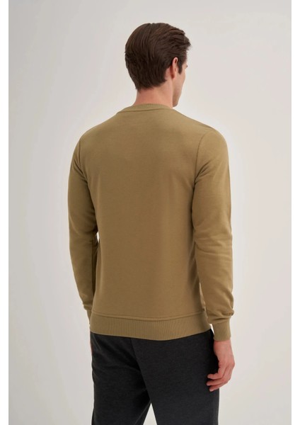 Caz 5610 Bisiklet Yaka 3 Iplik Şardonsuz Erkek Basic Sweat Zeytin Yeşili modelleri