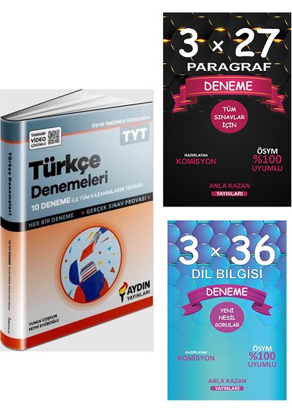 Tyt Türkçe 10 Deneme+Ankakazan Paragraf+Dilbilgisi Denemeleri