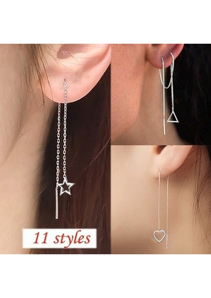 No.10 Boyutu Moda Lineer Küpe Asma Uzun Zincir Küpe Zincir Küpe Küpe Küpe Edgy Boncuk Küpe Kadın Aksesuarları Takı St.patrick Günü Takı (Yurt Dışından)