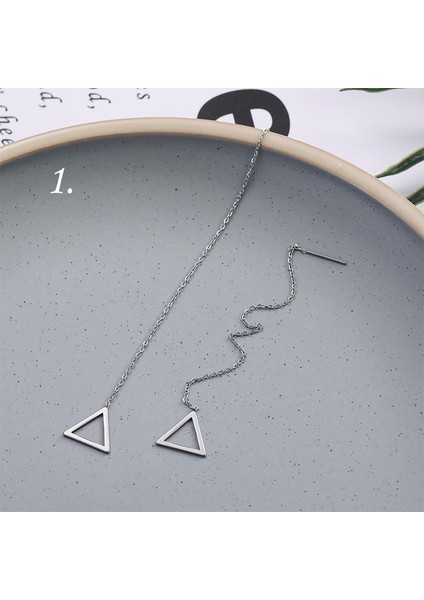 No.10 Boyutu Moda Lineer Küpe Asma Uzun Zincir Küpe Zincir Küpe Küpe Küpe Edgy Boncuk Küpe Kadın Aksesuarları Takı St.patrick Günü Takı (Yurt Dışından)