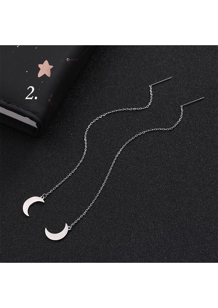 No.10 Boyutu Moda Lineer Küpe Asma Uzun Zincir Küpe Zincir Küpe Küpe Küpe Edgy Boncuk Küpe Kadın Aksesuarları Takı St.patrick Günü Takı (Yurt Dışından)