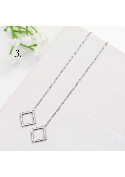 No.10 Boyutu Moda Lineer Küpe Asma Uzun Zincir Küpe Zincir Küpe Küpe Küpe Edgy Boncuk Küpe Kadın Aksesuarları Takı St.patrick Günü Takı (Yurt Dışından)