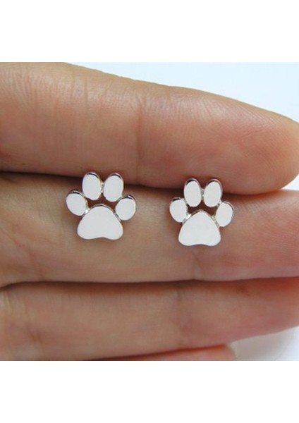 Gümüş Tarzı Kadınlar Için Sevimli Pati Küpe Takı Boho Fırçalanmış Kedi ve Köpek Baskılı Küpe Oorbellen (Yurt Dışından) fiyatları