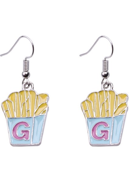 Cips Mini Küpe Gıda Küpe Kola Kutuları Hamburger Pizza Sosisli Ekmek Küpe Damla Küpe Kanca Küpe (Yurt Dışından)