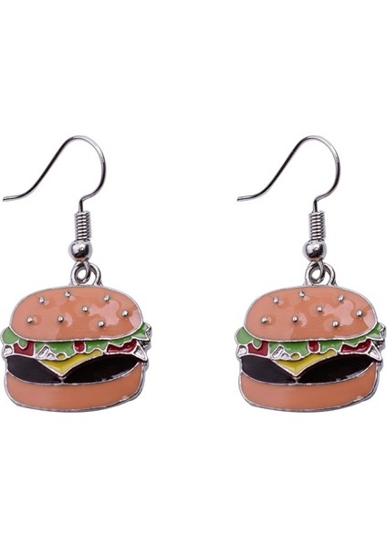 Hamburger Mini Küpe Gıda Küpe Kola Kutuları Hamburger Pizza Sosisli Ekmek Küpe Damla Küpe Kanca Küpe (Yurt Dışından)