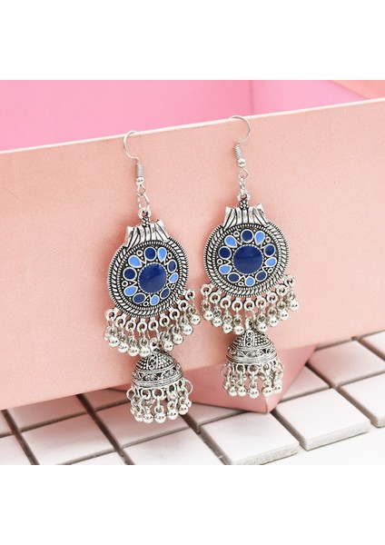 Mavi Stil Kadınların Şirin Kulak Takıları Düşen Tasarım Püskül Boncuk Kanca Küpe (Yurt Dışından)