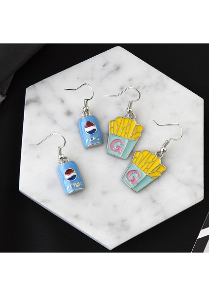 Hamburger Mini Küpe Gıda Küpe Kola Kutuları Hamburger Pizza Sosisli Ekmek Küpe Damla Küpe Kanca Küpe (Yurt Dışından) modelleri