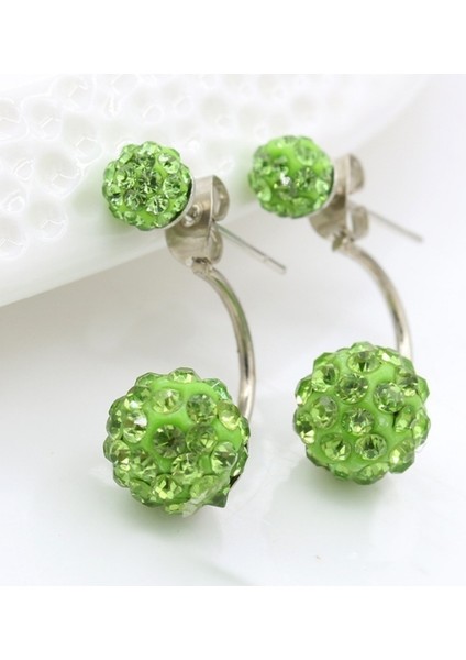 Kırmızı Stil Yeni Sıcak Gümüş Çift Boncuk Kristal Küpe Kadın Takı (Yurt Dışından) fırsatları