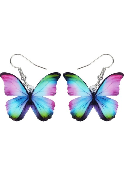 Bonsny Akrilik Çiçekli Kelebek Küpe Asma Damla Moda Böcek Takı Kadınlar Kızlar Gençler Çocuklar Charms Hediyeler (Yurt Dışından) fiyatları