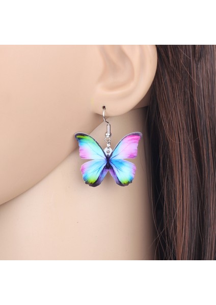 Bonsny Akrilik Çiçekli Kelebek Küpe Asma Damla Moda Böcek Takı Kadınlar Kızlar Gençler Çocuklar Charms Hediyeler (Yurt Dışından) modelleri