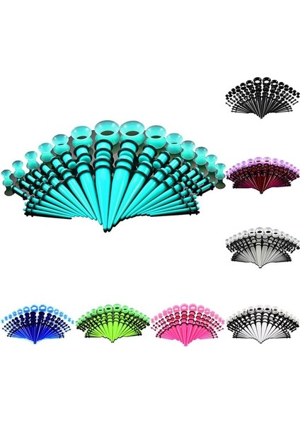 No.9 Boyutu Kulak Esnetme Kiti Akrilik Taperler ve Tıkaçlar Silikon Tüneller Kulak Gageleri Genişletici Seti Vücut Piercing Takıları (Yurt Dışından) indirimleri