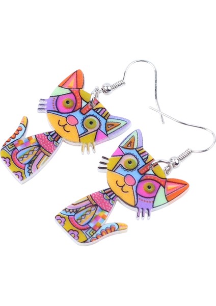 Sarı Stil Kadınlar Genç Kızlar Şirin Hediye Moda Aksesuarları Için Akrilik Karikatür Sakal Kedi Küpe Düşen Kolye Mücevher Hayvan Kolyeler Süs Eşyaları (Yurt Dışından) fırsatları