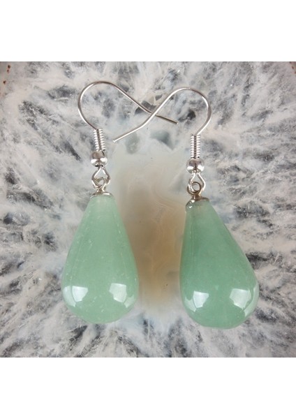 Yeşil Aventurin 1 Çift Ametist Açık Kuvars Lapis Lazuli Turkuaz Gül Kuvars Opal Obsidyen Jasper Damla Konik Boncuk Kanca Küpe (Yurt Dışından)