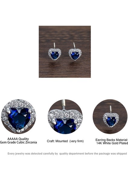 Mavi Stil Parlayan Mavi Safir Kalp Kesim Gümüş Küpe Düğün Nişan Takı Hediye (Yurt Dışından) fırsatları