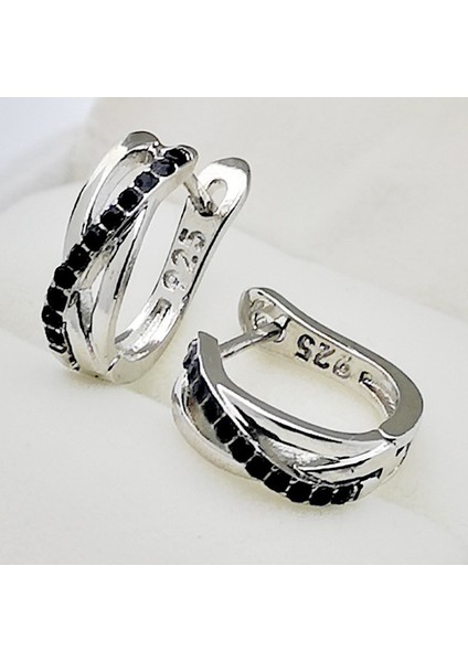 Küpeler Gümüş Siyah Safir Haç Küpe Düğün Takı Hediye Kadınlar Için (Yurt Dışından) fiyatları