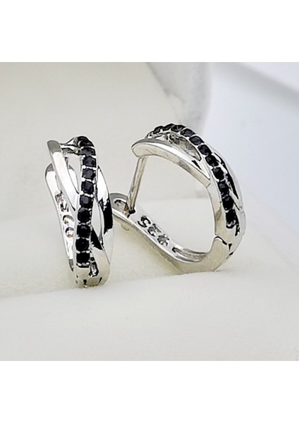 Küpeler Gümüş Siyah Safir Haç Küpe Düğün Takı Hediye Kadınlar Için (Yurt Dışından) fırsatları