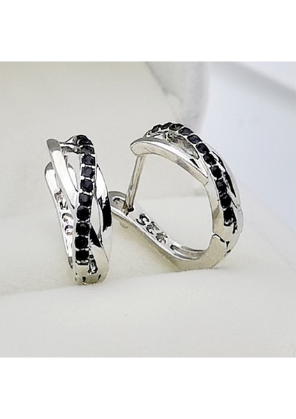 Küpeler Gümüş Siyah Safir Haç Küpe Düğün Takı Hediye Kadınlar Için (Yurt Dışından) indirimleri