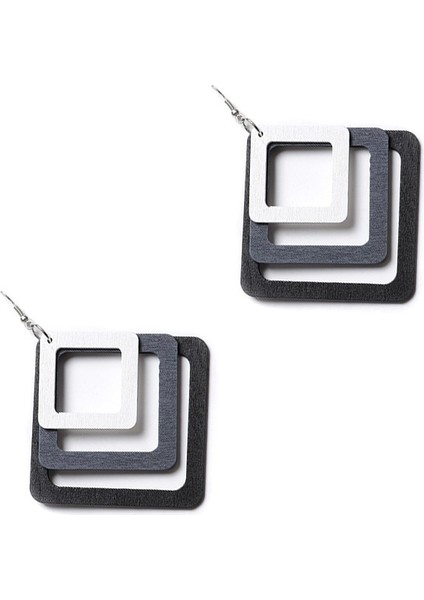 Gül Kırmızı Tarzı Yaratıcı Moda Tasarımı Geometrik Reçine Ahşap Küpe Damla Sallantılı Brincos Femme Bijoux Aksesuarlar (Yurt Dışından) modelleri