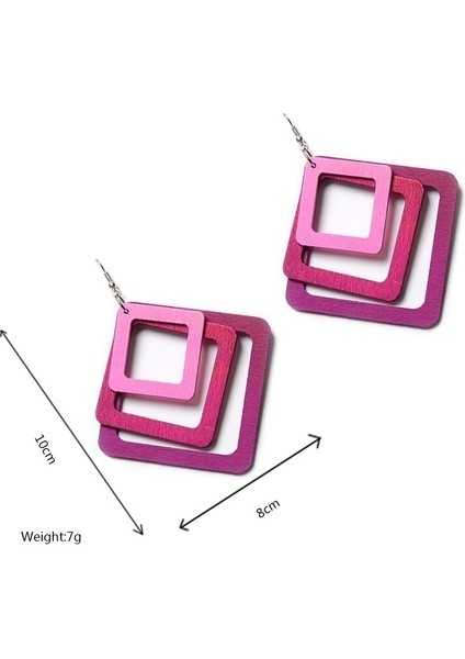 Gül Kırmızı Tarzı Yaratıcı Moda Tasarımı Geometrik Reçine Ahşap Küpe Damla Sallantılı Brincos Femme Bijoux Aksesuarlar (Yurt Dışından) indirimleri
