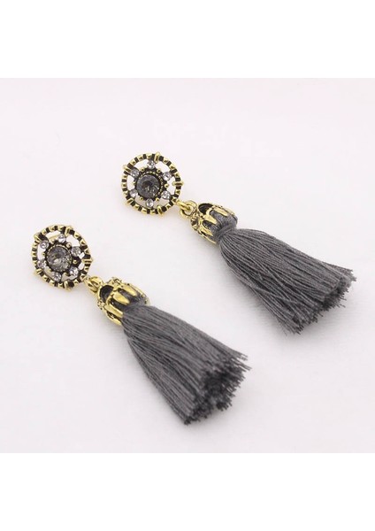 Siyah Stil Kadınlar Için 4 Parça Vintage Tarzı Küpe Takı Püskül Dangle Bohemya Hediye Kristal Küpe Moda Taşlı (Yurt Dışından) fiyatları