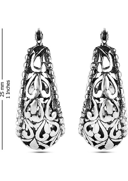 Gümüş Tarzı Vintage Hollow Filigri Halka Küpe Gümüş Küpe Moda Takı Yapımı Kadın Düğün Takıları (Yurt Dışından) modelleri