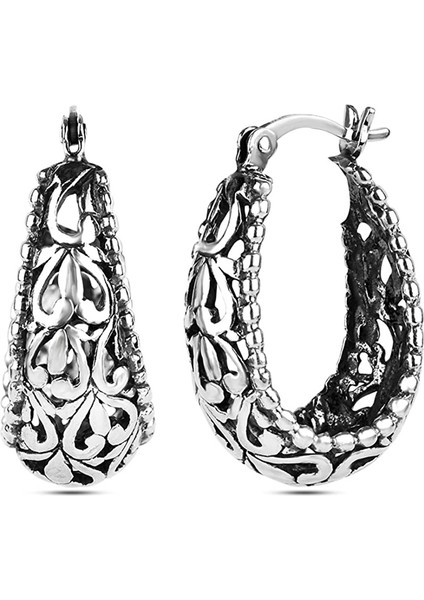 Gümüş Tarzı Vintage Hollow Filigri Halka Küpe Gümüş Küpe Moda Takı Yapımı Kadın Düğün Takıları (Yurt Dışından) fırsatları