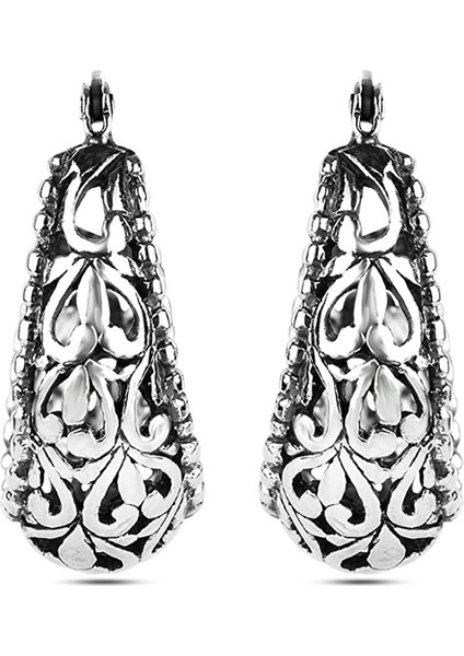 Gümüş Tarzı Vintage Hollow Filigri Halka Küpe Gümüş Küpe Moda Takı Yapımı Kadın Düğün Takıları (Yurt Dışından) indirimleri